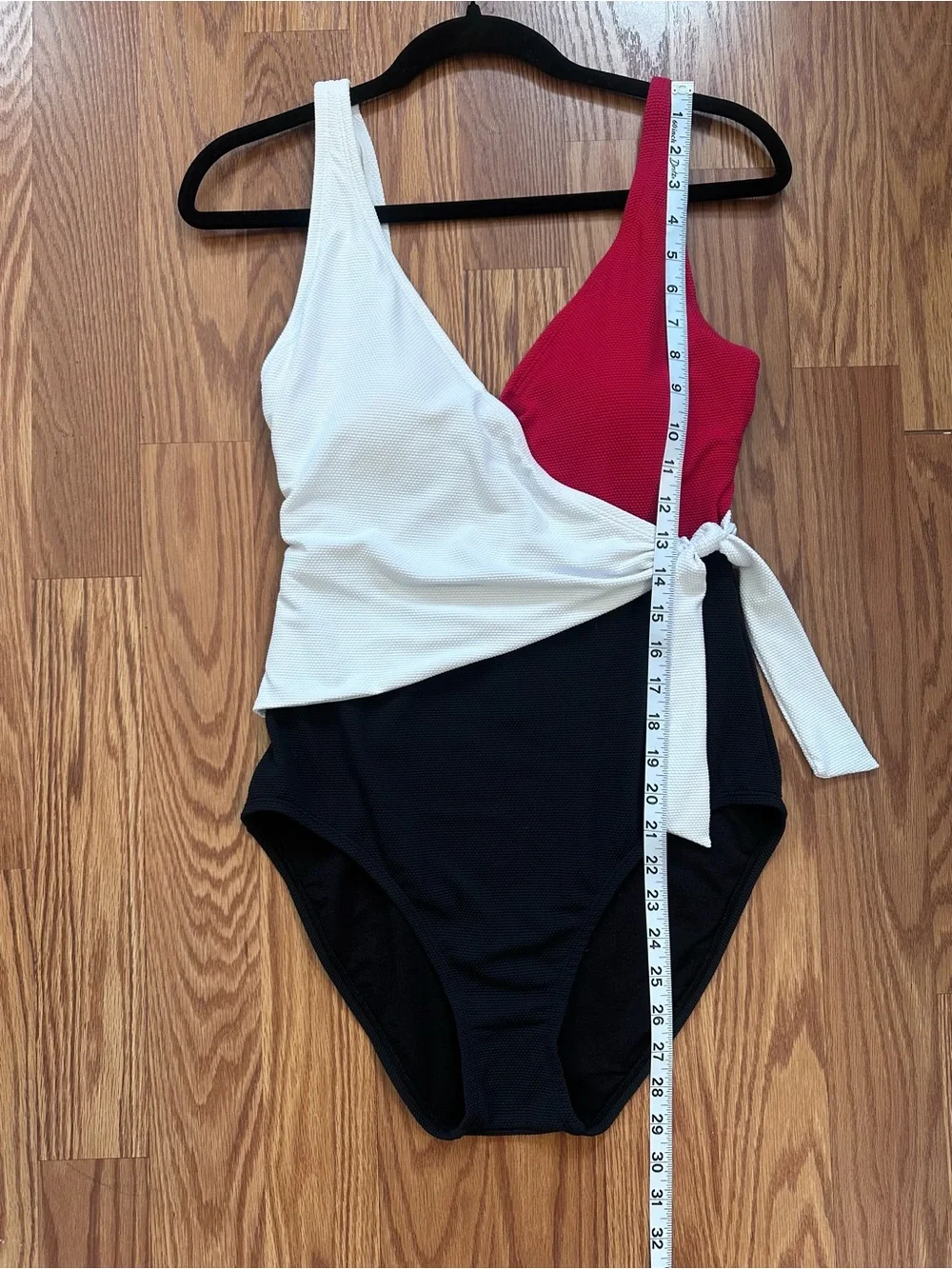 Tommy Bahama Red White and Black Wrap-Front One-Piece Swimsuit - Picture 8 of 9